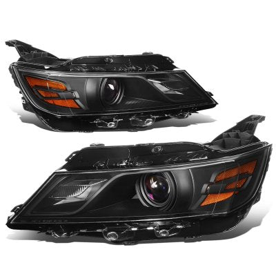 2014-2020 Chevy Impala OEM Style Black Housing with Amber Corner Projector Headlights